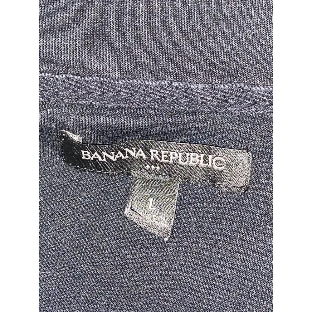 Banana Republic Men's Black Long Sleeve Full Zip Sweater Sweatshirt Top Size L